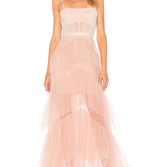 corset tulle gown in black bcbgmaxazria